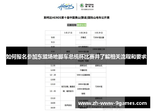 如何报名参加东盟场地脚车总统杯比赛并了解相关流程和要求 如何报名参加东盟场地脚车总统杯比赛并了解相关流程和要求